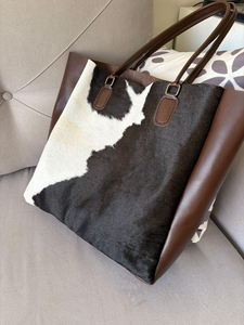 Leather Hair-On <b>Tote</b> <b>Bag</b> Genuine Leather Women's Shoulder <b>Bag</b> Bohemian Style <b>Waterproof</b> Embroidery <b>Zipper</b> Fashion Casual Travel - Product Image 5