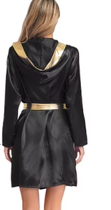 Túnica de Artes Marciales de Poliéster Negro con Ribete Morado y Cinturón, Duradera, de Manga Larga y Cuello en V para Mujer (Todas las Temporadas) - Product Image 6
