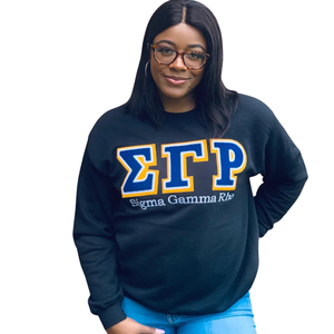 <b>Black</b> Vintage SGRHO <b>Sweatshirt</b> Unisex Sizing <b>Black</b> <b>Women's</b> Casual Pullover Crewneck Fleece Top Greek Sorority Apparel College - Product Image 2