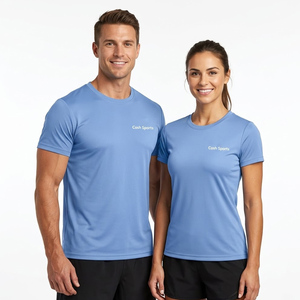 T-shirt de sport respirant à col rond de haute qualité |   Chemises unisexes personnalisées en polyester Dry Fit pour l'entraînement et les activités sportives - Product Image 1