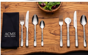 Ensemble de couverts modernes en acier inoxydable avec poignées texturées, finition miroir haute brillance, résistant à la rouille, pour les mariages, les événements et l'usage quotidien - Product Image 6