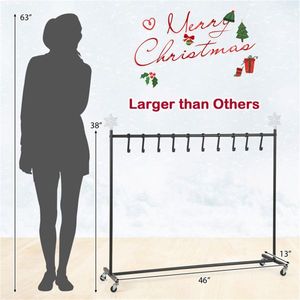 Supporto per Calze di Natale Personalizzabile da 46 Pollici con 10 Ganci Rimovibili, 6 Decorazioni, Capacità 136 kg, 4 Ruote (2 con Freno) - Product Image 4