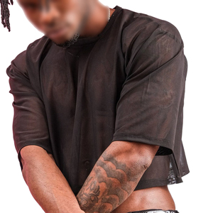 Camiseta Corta de Malla Transparente para Hombre, Estilo Clubwear, Camiseta de Manga Corta Transparente, Camiseta de Malla Transparente Y2k - Product Image 4