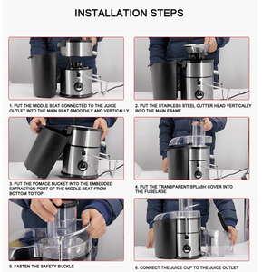 98275308 (JH3028) Estrattore di Succo Elettrico Multifunzione da 800W per Uso Domestico, Centrifuga con Bicchiere da 0,8L e Contenitore per Residui Senza BPA da 1,5L - Product Image 2
