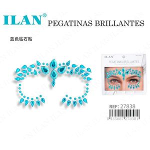 Adesivi per il Viso ILAN con Strass Scintillanti Blu 27838 Decorazione per Occhi - Product Image 3