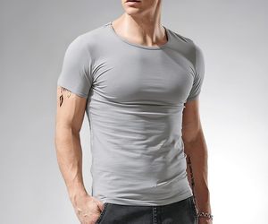 T-shirt décontracté pour tous les jours, coton confortable, coupe légère, manches courtes, col rond pour homme - Product Image 1