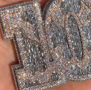 จี้เงินประดับเพชรแบบ Iced Out 1000 ดอลลาร์ เครื่องประดับฮิปฮอป โมอิสซาไนต์ ไมโครเพฟ ประดับเพชรระยิบระยับ ชุบทองคำขาว รับรองโดย GRA - Product Image 2