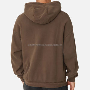 Oem Custom Street Hoodies Unisex High Quality Blank <b>Brown</b> Heavy Weight Boxy Winter <b>Men</b> Heavy Cotton Hoodie Oversized - Product Image 5