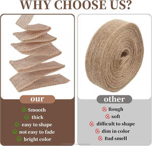 Cinta de Yute 100% Jute de 1.5 pulgadas x 20 metros con Alambre para Lazos Grandes, Coronas, Árboles, Bodas, Fiestas, Decoración Ecológica para Exteriores - Product Image 5