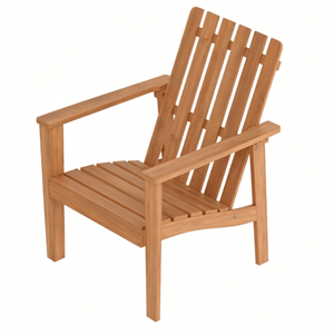 Sedia Adirondack in Legno di Acacia con Finitura Naturale, Schienale Ergonomico, Braccioli Extra, Resistente, per Esterni, Giardino e Appartamento - Product Image 2
