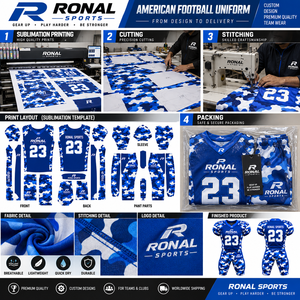 Ensemble de maillot de football américain personnalisé rembourré en polyester, col en V, manches courtes, unisexe, style entraînement et match pour équipe - Product Image 5