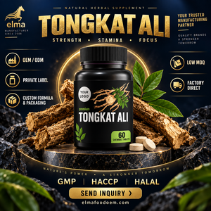 กาแฟขาวผสมตงกัตอาลีและโสมมาเลเซียสำหรับผู้ชาย กลิ่นหอมเข้มข้น กาแฟสำเร็จรูปแบบซอง รับผลิตแบรนด์ส่วนตัว (OEM) ขายส่ง - Product Image 1