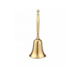 Heavy & Shiny Brass Temple Bell with Handle, Sheshnaag Design Brass Bells for Home Temple Pooja <b>Mandir</b>, Large Handle Brass Bell - Product Image 4
