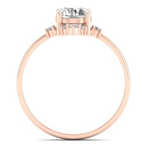 Bagues de fiançailles et de mariage REYES personnalisables pour femmes en argent sterling 925, avec moissanite solitaire taille brillant rond de 0,96 carat - Product Image 4