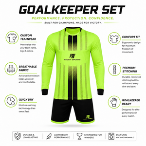Ensemble d'uniformes de gardien de but de football personnalisés professionnels, maillot de gardien de but à manches longues avec short, kit d'entraînement respirant pour les matchs - Product Image 5