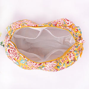 Handmade Eco-Friendly Durable Block Printed Cotton Quilted Multicolor Cosmetic Makeup <b>Bag</b> <b>Travel</b> Luxury <b>Organizer</b> Use Daily Life - Product Image 5