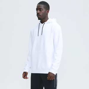 Sweat-shirt à capuche blanc pour homme, coupe classique, en coton French Terry, décontracté, avec poche, pour l'automne - Product Image 2