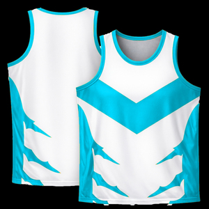 ผู้ผลิตเสื้อบาสเก็ตบอลยูนิเซ็กซ์จากปากีสถาน ผ้าโพลีเอสเตอร์ 100% ระบายอากาศได้ดี แห้งเร็ว ต้านเชื้อแบคทีเรีย แบบไม่มีแขน ออกแบบได้ตามต้องการ - Product Image 1