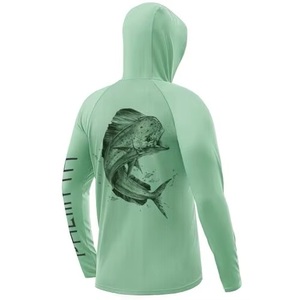 Sudadera de Pesca Unisex Verde de Manga Larga, 100% Poliéster, Transpirable, de Secado Rápido, con Estampado Dorado, UPF 50+, Camiseta con Estampado por Sublimación - Product Image 1