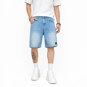 Shorts en jean pour homme de qualité supérieure, décontractés, avec coutures durables, coupe confortable, avec poches, pour le streetwear - Product Image 4