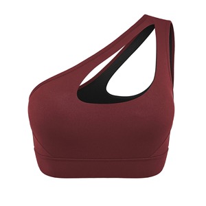 เสื้อชั้นในกีฬาผู้หญิงแบบแห้งเร็ว ดีไซน์โดดเด่น ขายดี คอวี สีพื้น ไม่มีแขน - Product Image 6