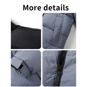 Hot Sale Custom Logo Design Men's Winter Bubble Down Coats <b>Plain</b> Zip Up Lightweight Sports High Quality Shiny Puffer Jacket - Product Image 6