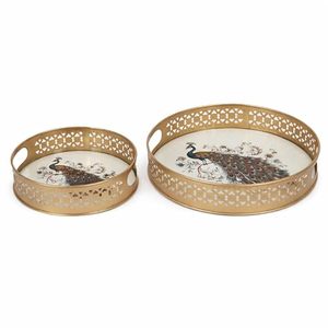 Ensemble de plateaux et de pots en métal argenté allemand Pichwai, idéal pour les mariages, les fêtes de Diwali, la décoration de la maison, les cadeaux de pendaison de crémaillère et les Pooja. - Product Image 1