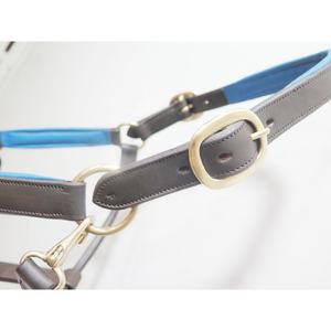 Licou de cheval en cuir indien en laiton massif avec accessoire de rembourrage coloré - Product Image 2