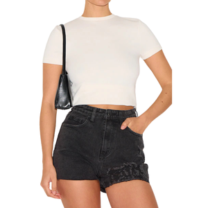 Short en jean pour femmes grandes tailles, tissu en gros, personnalisable, échantillon gratuit, meilleure qualité - Product Image 2