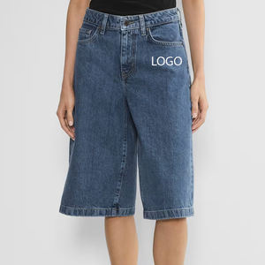 Prix avantageux pour les commandes en gros, service OEM, design tendance, shorts en jean décontractés pour femmes, mélange de coton extensible, toucher doux - Product Image 1