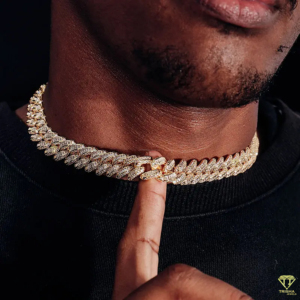 Cadena Cubana de Plata de Ley 925 con Diamantes de Moissanita de 10 mm de Grosor, Chapada en Oro Rosa, Estilo Miami, para Hombre, Moda Hip Hop - Product Image 3