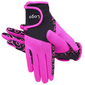 Gants d'équitation de sport en cuir véritable de haute qualité, personnalisables, avec fermeture auto-agrippante et couleurs sur mesure - Product Image 2