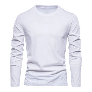 100% Cotton Solid Colors Long Sleeve T-Shirt for <b>Men</b> Custom Printing Dry Fit <b>Men</b> Full Sleeve O-Neck T-Shirts for <b>Men</b> OEM - Product Image 5