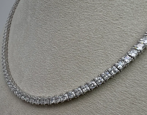 Collier tennis de luxe en moissanite, effet diamant VVS, bijoux hip-hop, chaîne en or blanc, brillance premium - Product Image 4