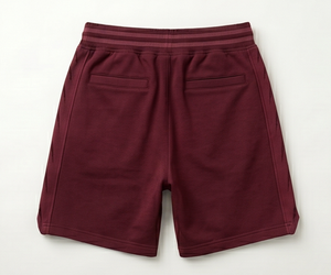 Pantalones Cortos Bermuda para Hombre, Color Borgoña, 100% Algodón, Tejido Sólido, Cintura Media con Cordón, Casuales, Transpirables, con Bolsillos, Corte Regular - Product Image 2