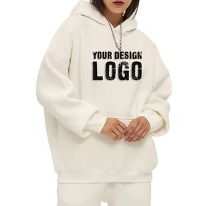 Sweat-shirt surdimensionné personnalisé pour femme en coton et fibre de bambou, tricoté, avec logo imprimé sur le devant, coupe classique, avec poches, idéal pour l'automne - Product Image 2