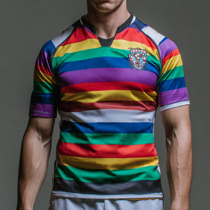 เสื้อรักบี้แบบซับลิเมชั่นสไตล์ใหม่ เสื้อแขนสั้นสำหรับผู้ชาย เสื้อรักบี้ของคุณเอง - Product Image 1