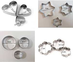 Juego de Cortadores de Galletas Multifuncionales de Acero Inoxidable, Moldes para Repostería con Forma de Corazón, Estrella, Flor y Redondos, Herramienta para Hornear - Product Image 3