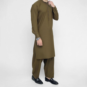 Shalwar Kameez de manga larga para hombre, tela de algodón cómoda, atuendo tradicional para la oración, la oficina y el hogar. - Product Image 2