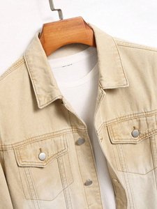 New Design <b>men</b> Denim <b>Jacket</b> Breathable <b>Long</b> Sleeves Windproof High Street Style Customized Casual Autumn <b>Men's</b> <b>Jacket</b> - Product Image 5