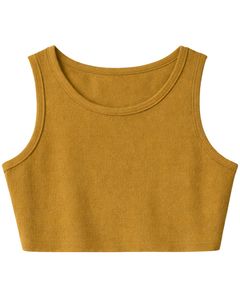 Ensemble deux pièces pour femme : débardeur court côtelé moutarde et short, imprimé Los Angeles, sans manches, tenue d'été décontractée, personnalisable - Product Image 2