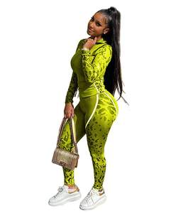 Ensemble de survêtement d'hiver pour femmes grande taille, couleur unie, sweat-shirt 100% coton avec pantalon de jogging deux pièces - Product Image 5