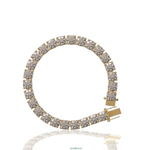 Everyday Wear Glosbe & Co 8mm Moissanite Tennis Bracelet GRA Round Synthetic Silver Vietnamese Large Cuban Bracelet <b>for</b> <b>Men</b> - Product Image 3