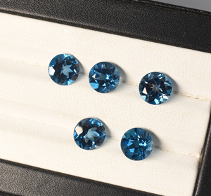Topacio Azul Londres Natural, Corte Brillante Redondo, 6 mm, 7 mm, 8 mm, 9 mm, Gema Suelta para la Elaboración de Joyas - Product Image 3