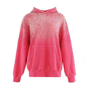 Sweats à capuche pour femmes avec strass, respirants et à séchage rapide, basiques pour l'hiver, qualité supérieure, prix de gros - Product Image 1