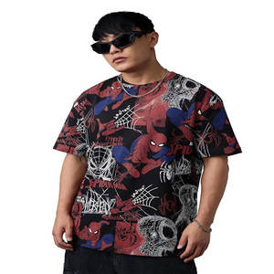 T-shirt pour homme en coton uni, à séchage rapide, respirant, tendance, ample, à épaules tombantes, manches courtes - Product Image 1