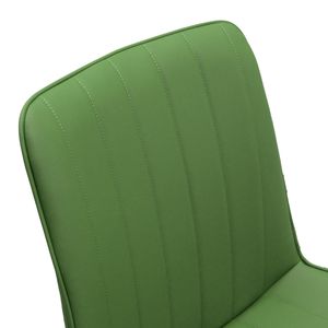 Set di Sedie da Pranzo in Pelle PU Verde Oliva con Motivo a Onde, Senza Braccioli e Gambe in Metallo per Cucina e Ristorante - Product Image 6