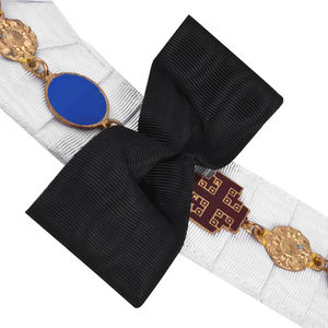 Ensemble de collier de maître maçon bleu roi avec broderie machine pour officiers de la Franc-Maçonnerie et maîtres artisans maçons - Product Image 3