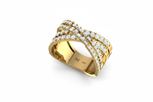 Anillo de Oro Sólido de 14K con Baño de Rodio y 66 Diamantes de Corte Brillante de 1.00 Quilates, Diseño Clásico para Mujer |   Elegante para Fiestas y Bodas - Product Image 3