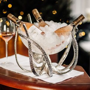 Seau à glace de luxe en forme de pieuvre pour champagne, refroidisseur à vin décoratif, bol à glace pour bar et fête - Product Image 2